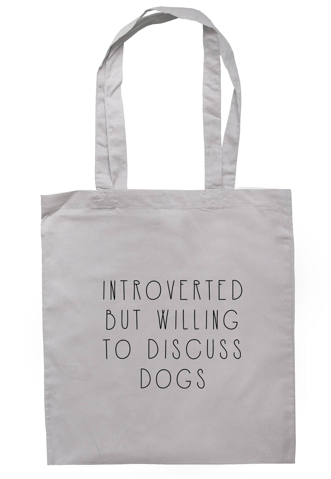 Illustrated Identity – wholesale Tote bag – Unisex – Introverted But Willing To Discuss Dogs Tote Bag K24962