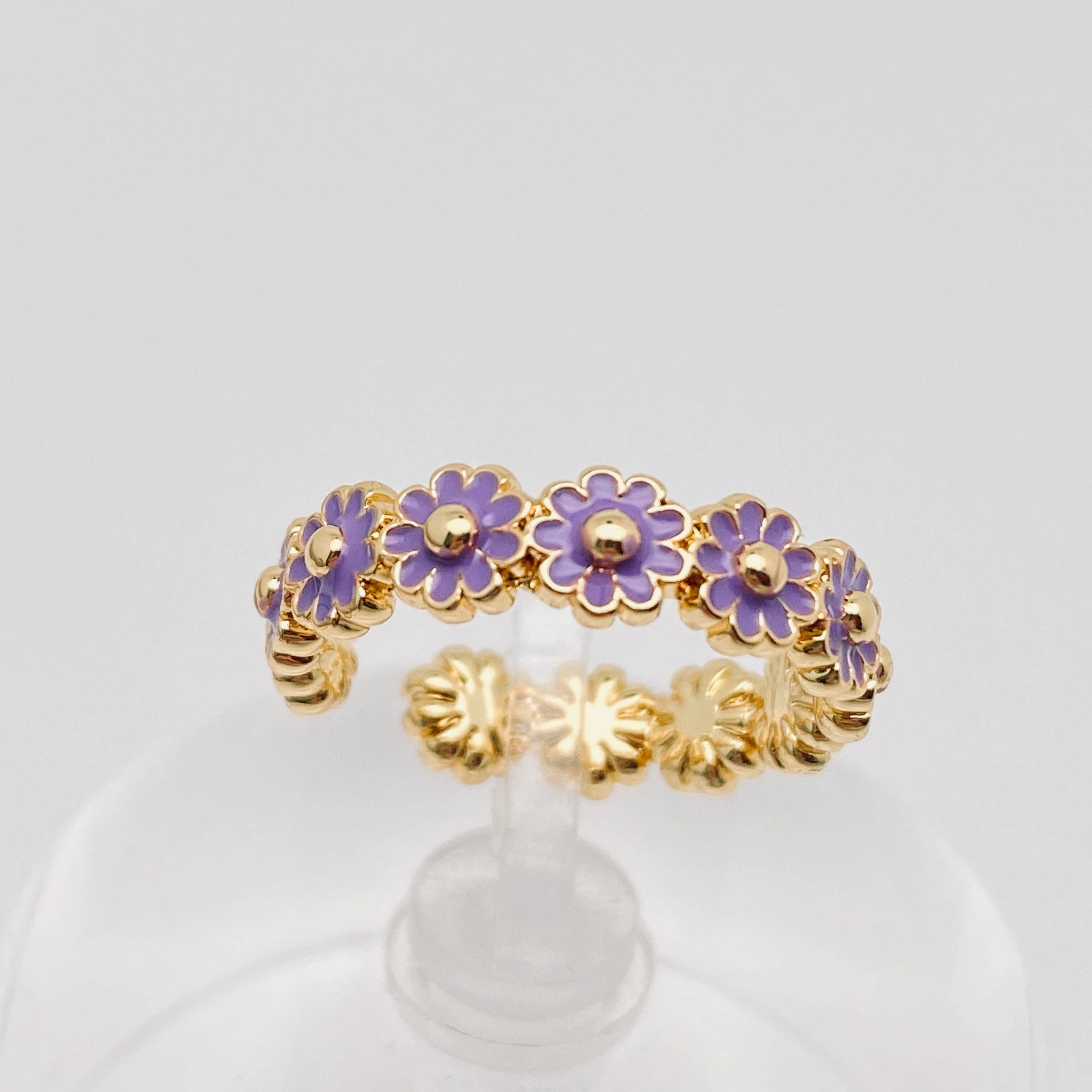 Mio Queena – wholesale Ring med flera stenar – Daisy emalj Ring öppning justerbar12