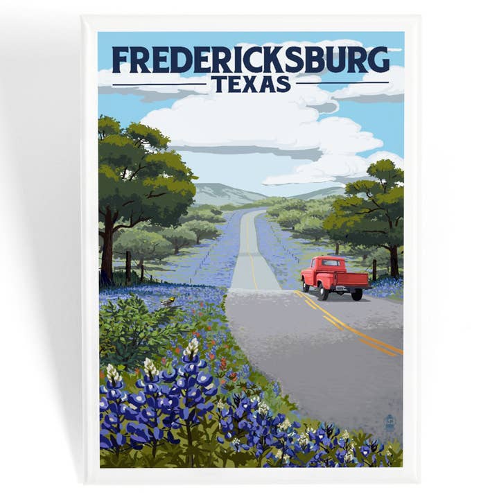 MAGNET Fredericksburg, Texas Bluebonnets pour la vente par Lantern Press