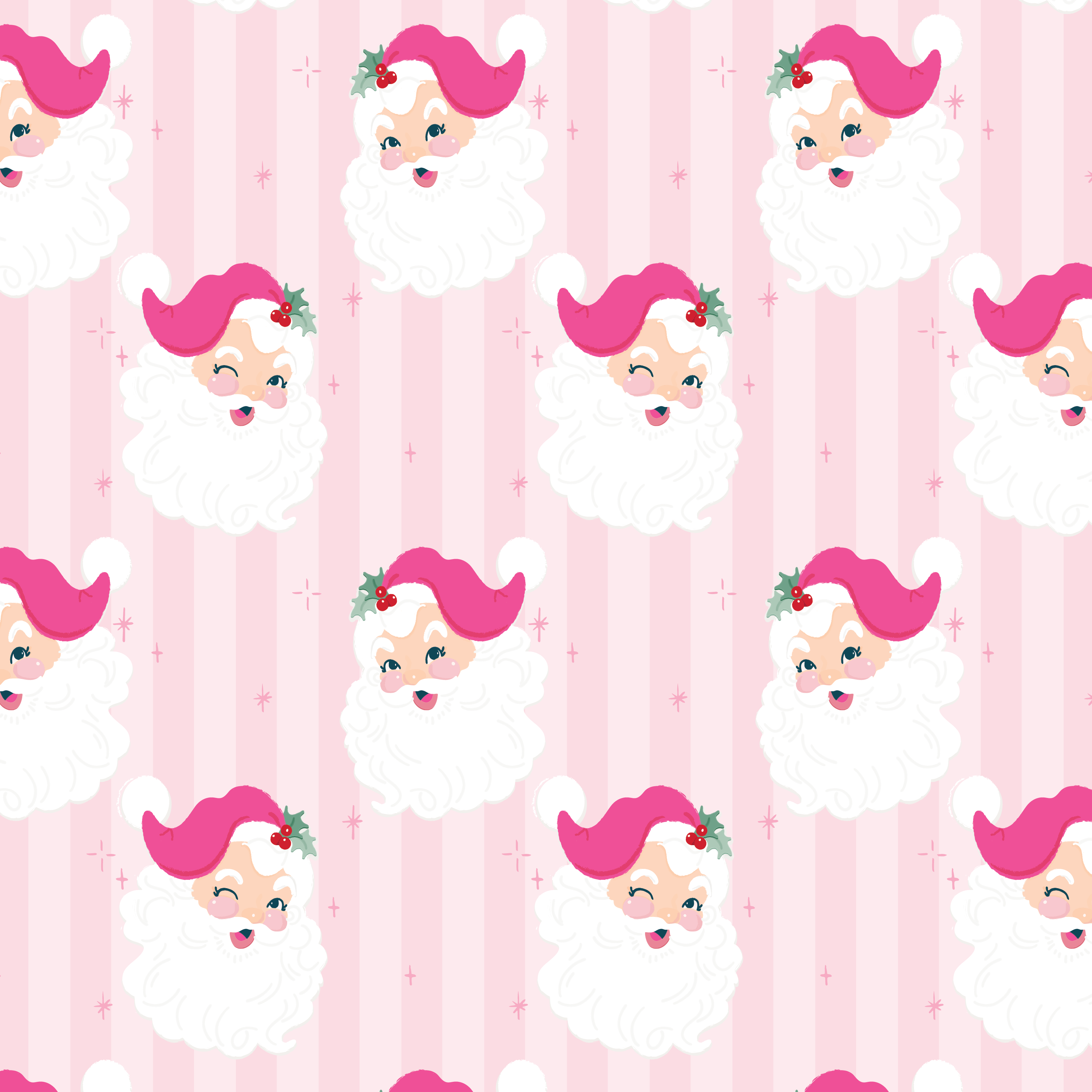 Rock Paper Scissors – wholesale Flat wrap – Holly Jolly Pinkmas Santa - Single Sheets1