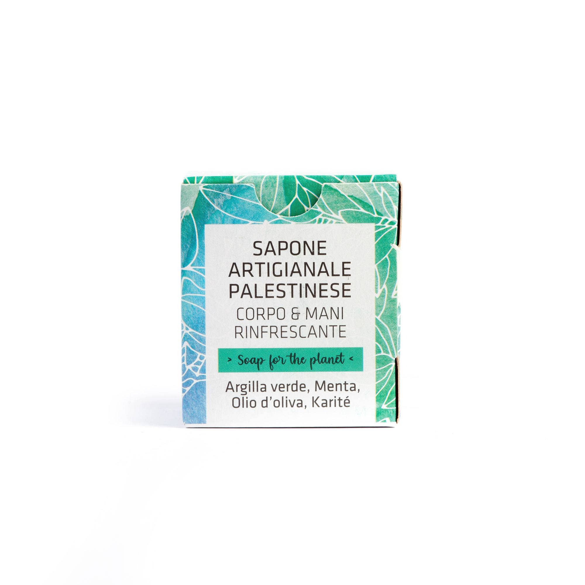 Altromercato - Wholesale Bar Soap - Handmade Palestinian Soap-Refreshing-Green Clay, Mint-90 g1