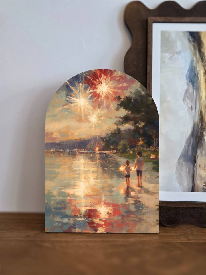 Lakeside Fireworks Arch Sign – Summer 2025 Decor for wholesale by The 19th Collective