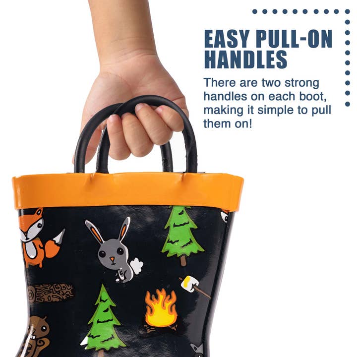 Eastern Off Price - Vente Bottes de pluie – enfant - Bottes de pluie imperméables en caoutchouc Norty - 40675 - Black Campfire1