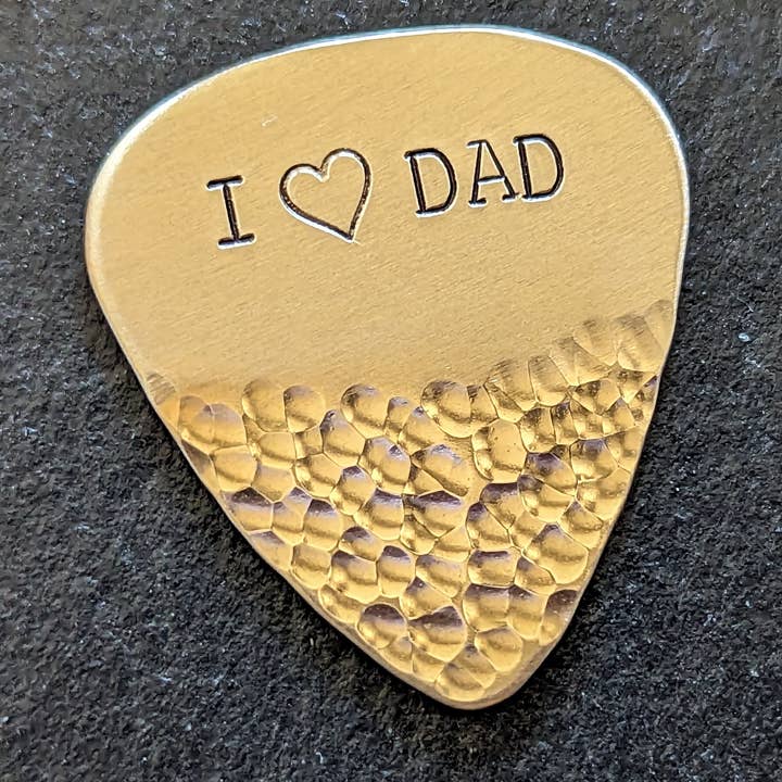Bronze guitar pick for dad or customized for you - playable for wholesale by NiciArt LLC