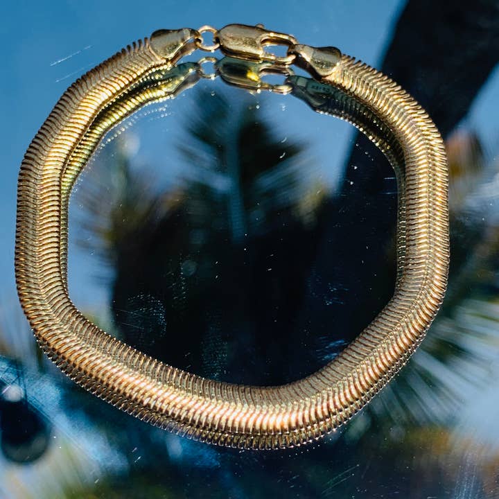 Mali Beads - Wholesale Link & Chain Bracelet - Gold Filled Chunky Herringbone Bracelet – Bold Minimalist Jewelry3