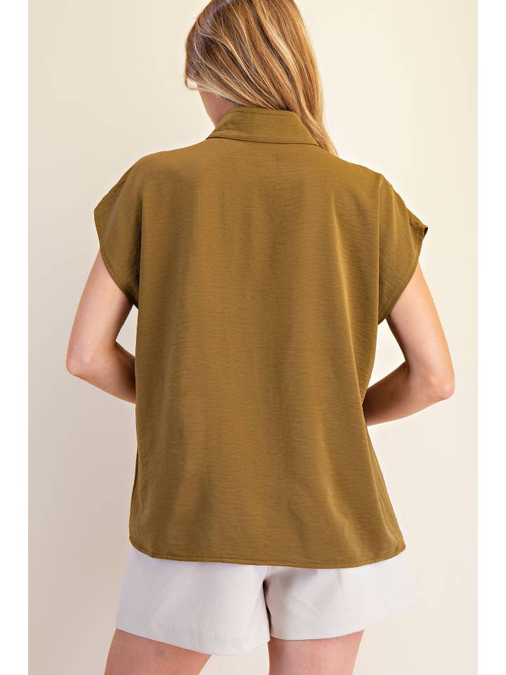 Glam - Wholesale Blouse - Women's - Round Neck Open Neckline Blouse
11