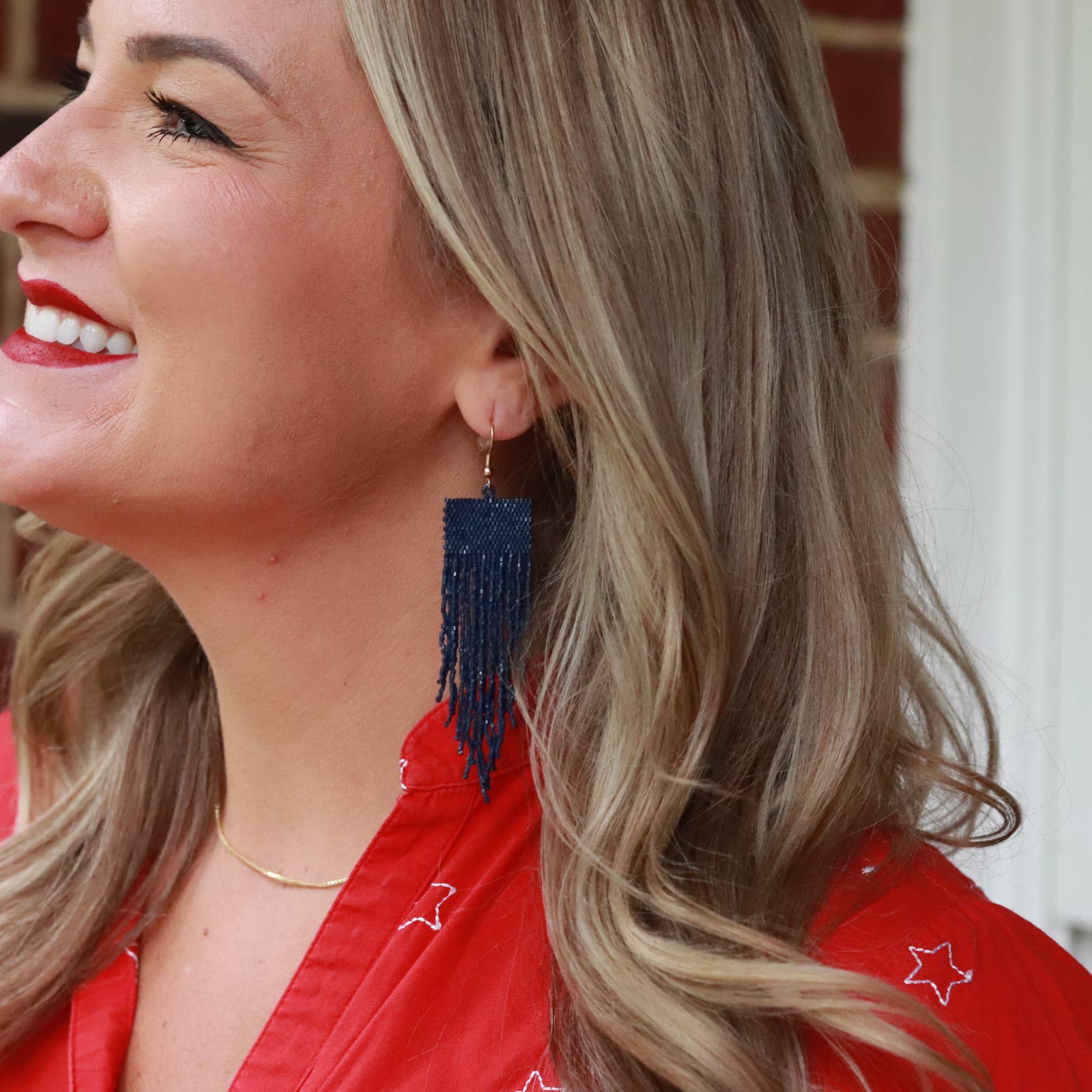 Pierce + Hide - Wholesale Tassel Earrings - Custom Beaded Square Fringe Earrings | Fringe Dangle7