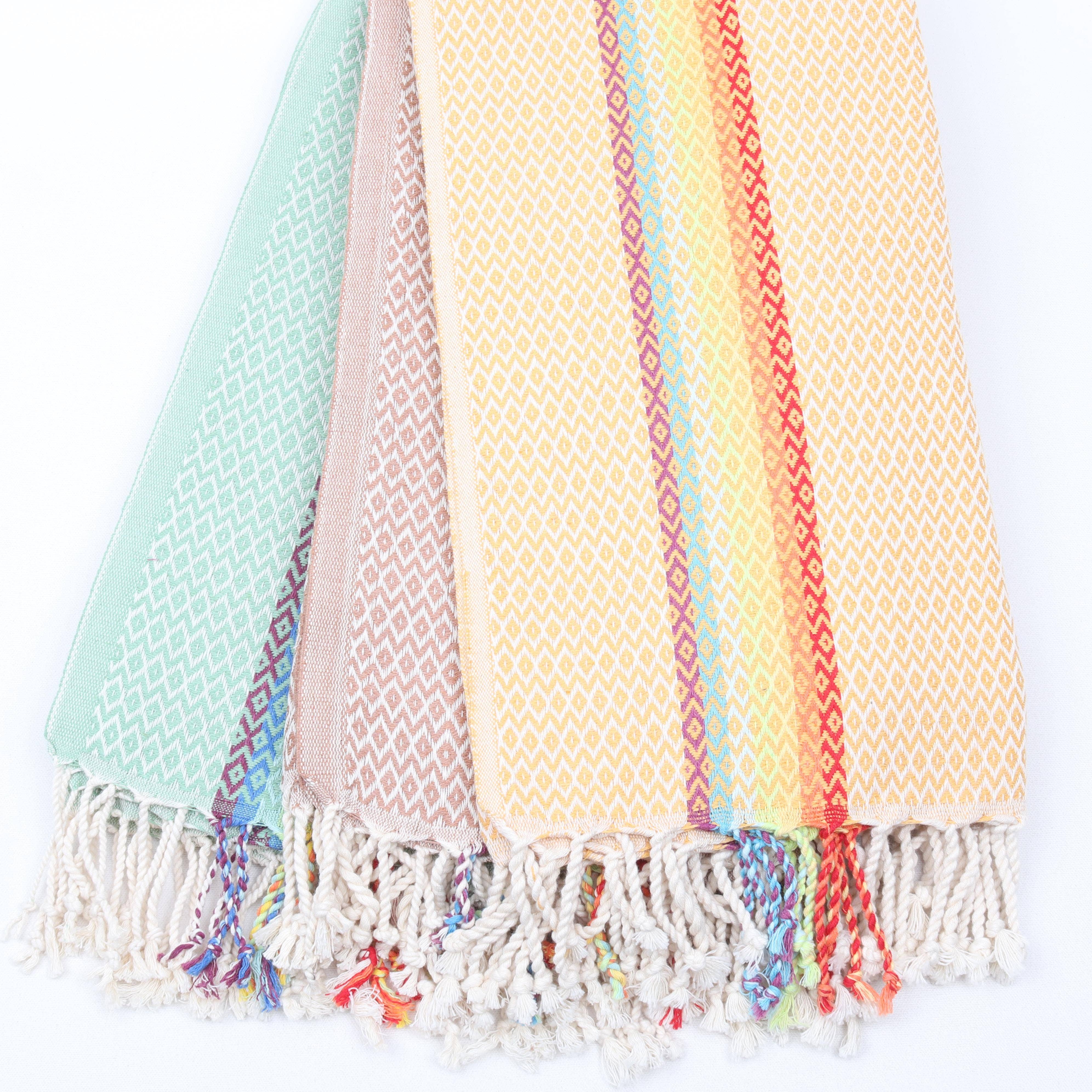 Anatolia Loom - Wholesale Beach Towel - Woven Turkish Cotton Towel with Rainbow Ethnic Detail8