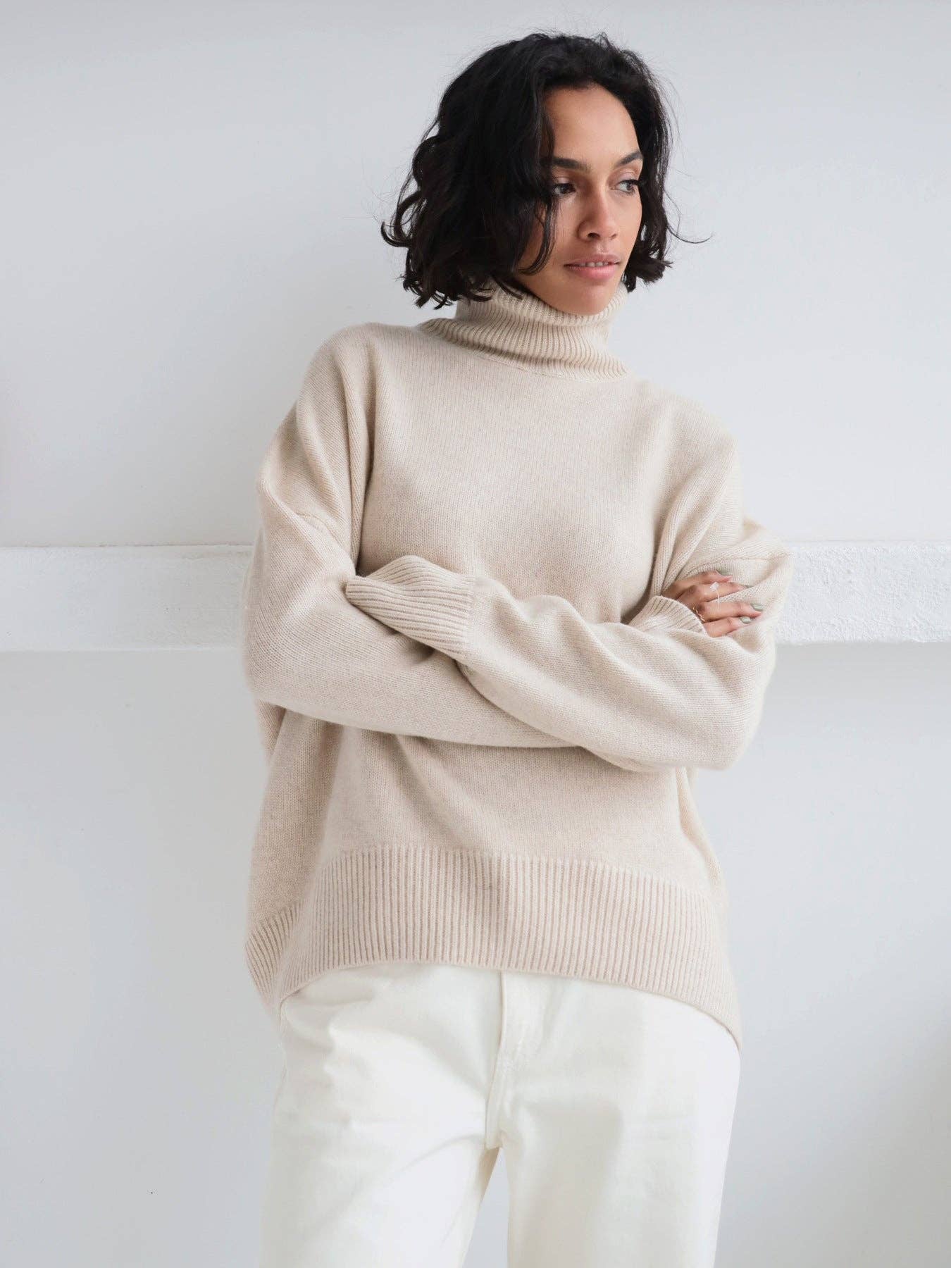 Sweetkama - Wholesale Pullover-trui - Dames - Dames trui met col van effen kleur, gebreid model W0037