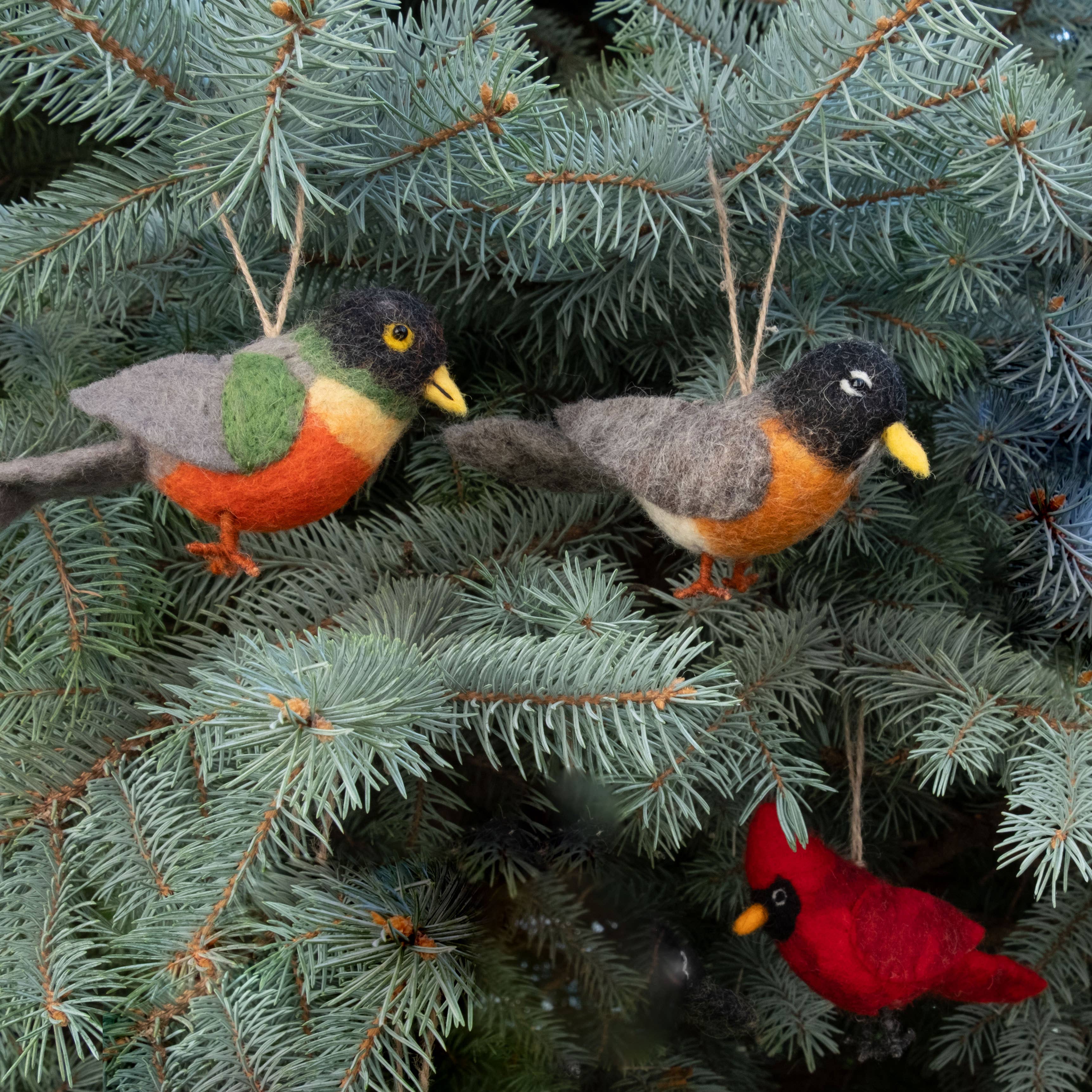 The Winding Road – Conjunto de ornamentos por atacado – Enfeite - Pássaros de Feltro - CONJUNTO DE 41