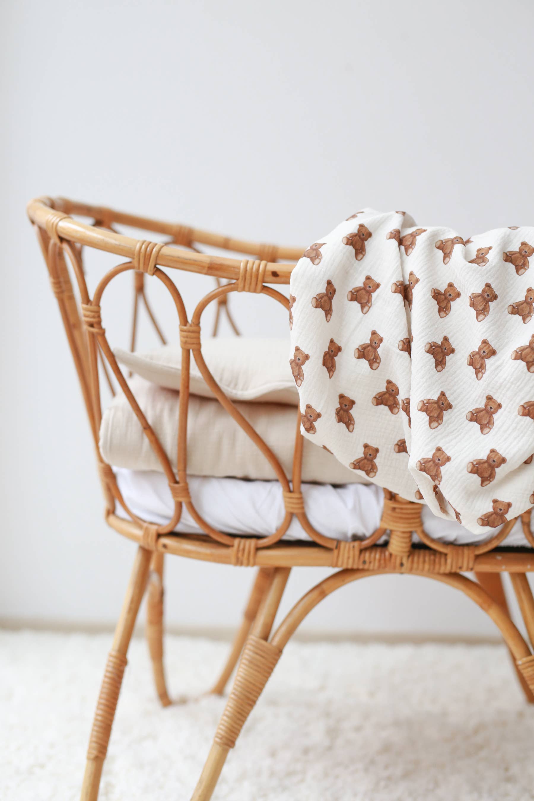 Babyly - Vendita all'ingrosso Copertina avvolgente - Neonati - Copertina in mussola per neonati / fascia con orsetti1