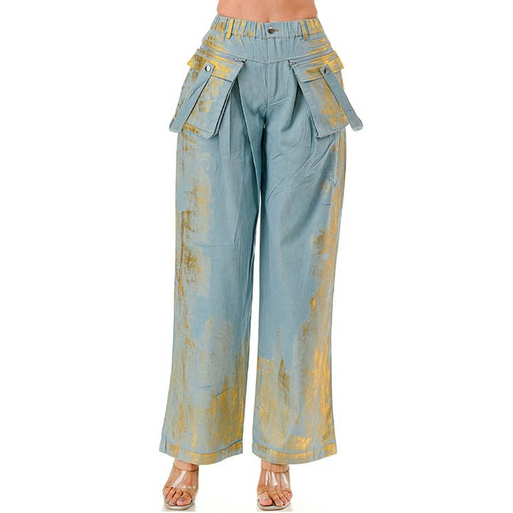 Cargohose mit gespleißten Taschen und weitem Bein für den Großhandel von DORCAS