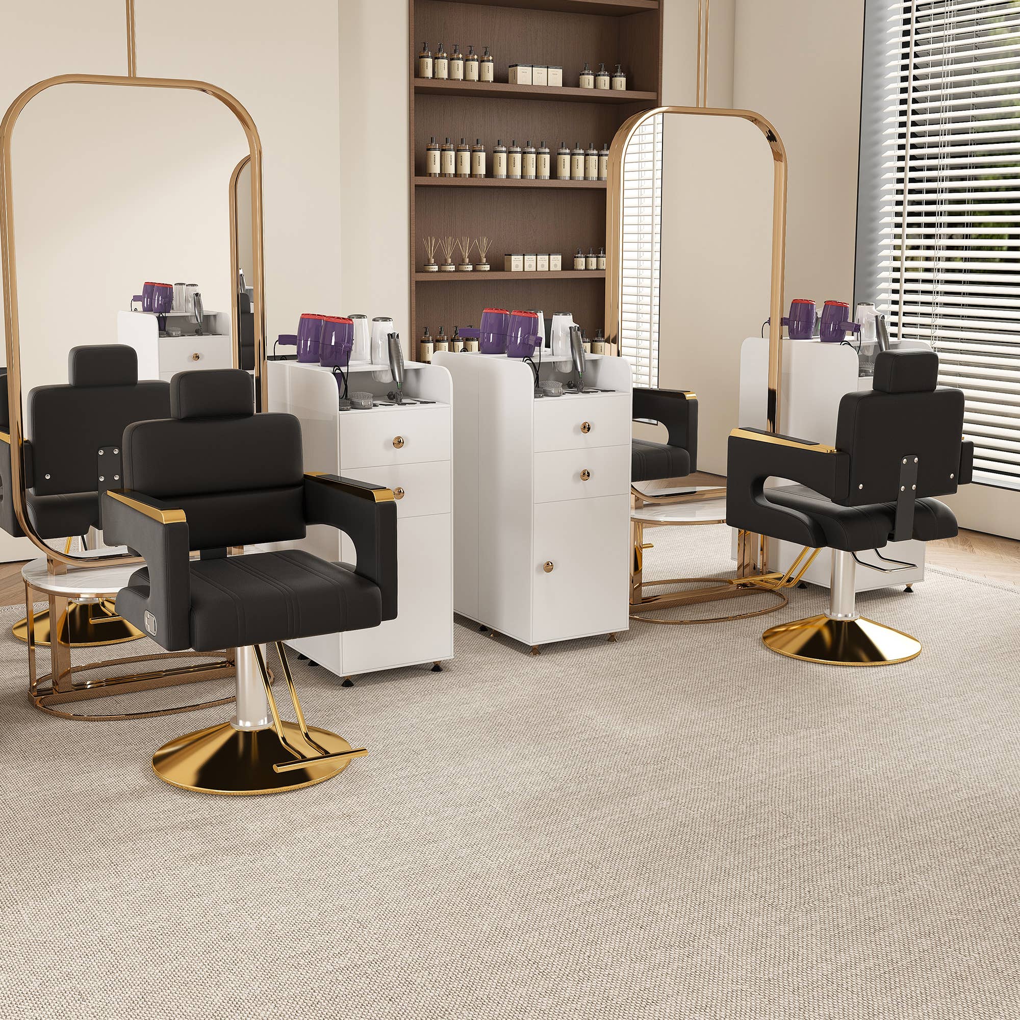 39F Inc. - Wholesale Chair - Black & Gold Professional Hydraulic Barber Salon Chair 13