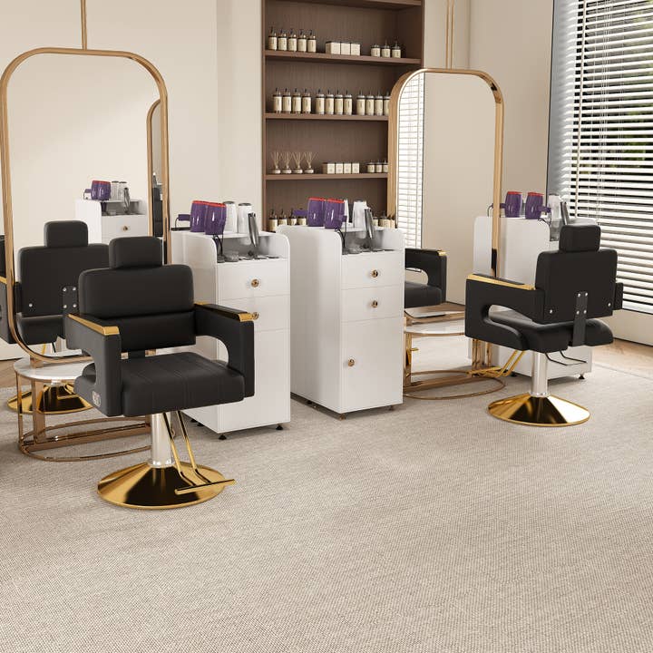 39F Inc. - Wholesale Chair - Black & Gold Professional Hydraulic Barber Salon Chair 13