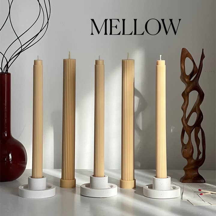 Estelle Studio - Wholesale Tapered Candle/Candlestick - Ribbed Taper Candle