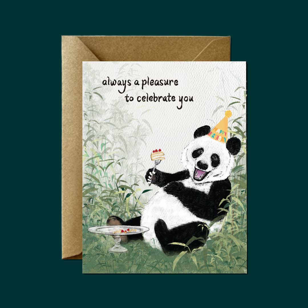 Mitzi Bitsy Spider - Wholesale Birthday Card - My Pleasure, Panda Happy Birthday Greeting Card