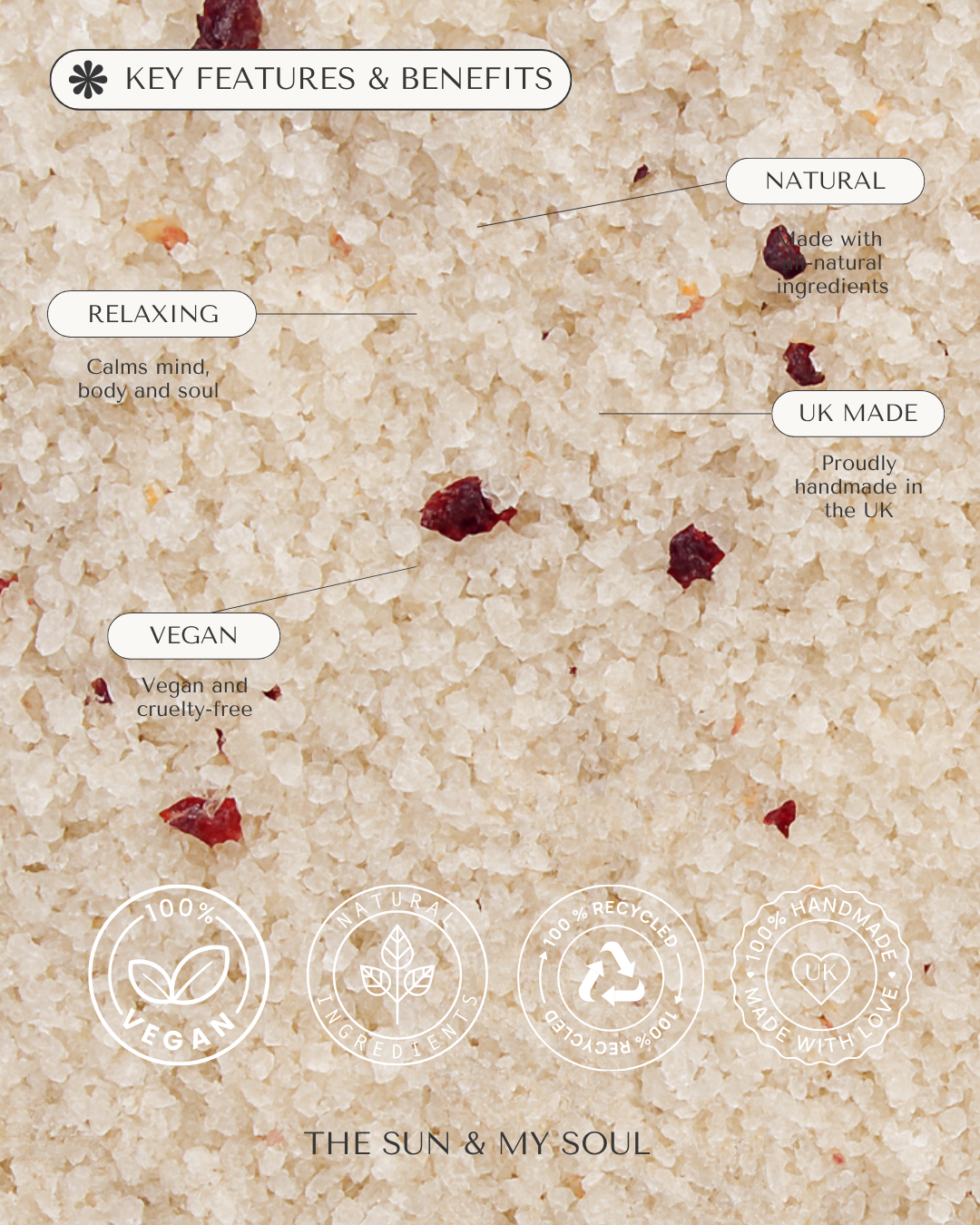 The Sun & My Soul Bath Bomb Soak Wellness Gifts - Venta al por mayor Sales de baño - Amor Rosa Sales de Baño de Lujo Himalaya Regalo⎜Aromaterapia3