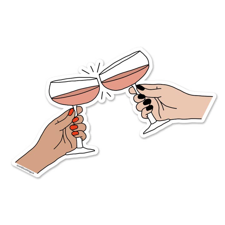 Cute Cocktail Cheers Vinyl 3" Sticker Durable Waterproof for wholesale by Unblushing