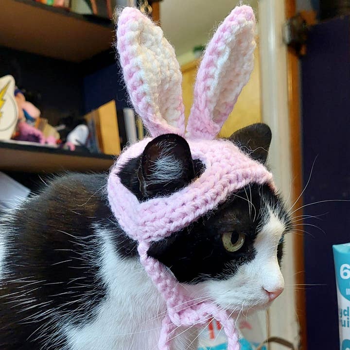 Glitter Ghost Clothing and Accessories - Vente Chapeau – chien - Chapeau de lapin de Pâques en crochet - Bonnet pour chat - Chapeau pour animal de compagnie