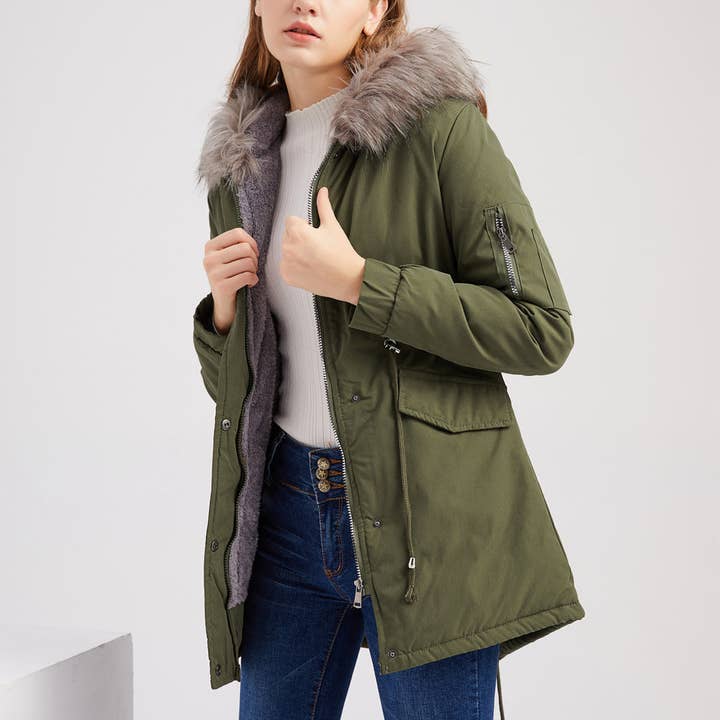 Marayn - Wholesale Coat - Women's - Warm Hooded MidLength Padded Parka Coat Winter 202553