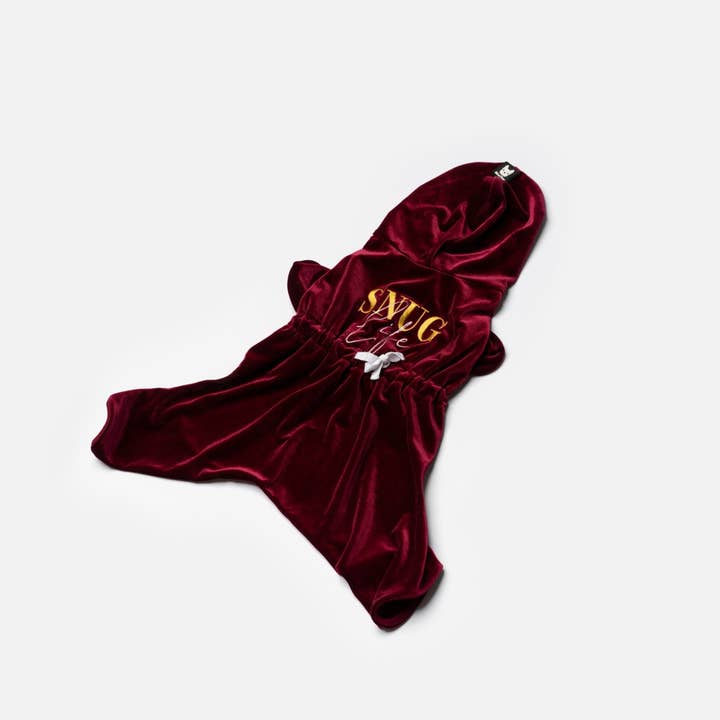 Silver Paw - Wholesale Pet Pajamas - Dog - Coco Velour Pjs - Wine1