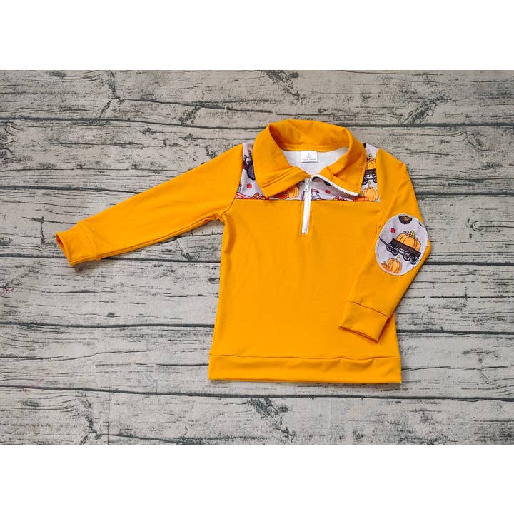 Aier Wholesale - Wholesale Sweatshirt - Kids - Baby Boys Pumpkin Digger Long Sleeve Pullovers Tops