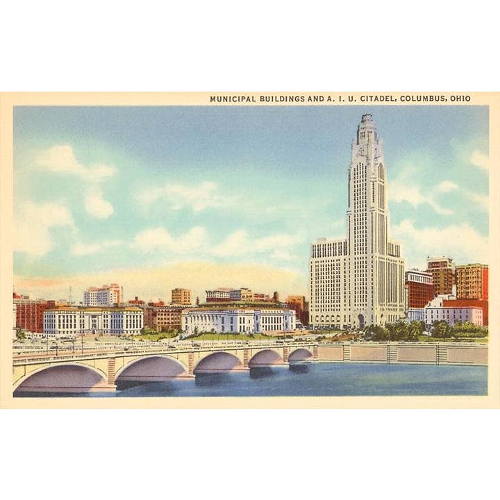 Vykort OH-50 Kommunala Byggnader, Columbus för wholesale av Found Image Press
