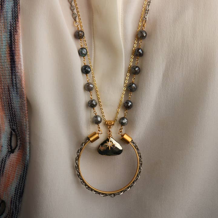 Catherine Page Jewelry - Wholesale Pendant/Charm Necklace - Simms Adjustable Pendant in Labradorite2