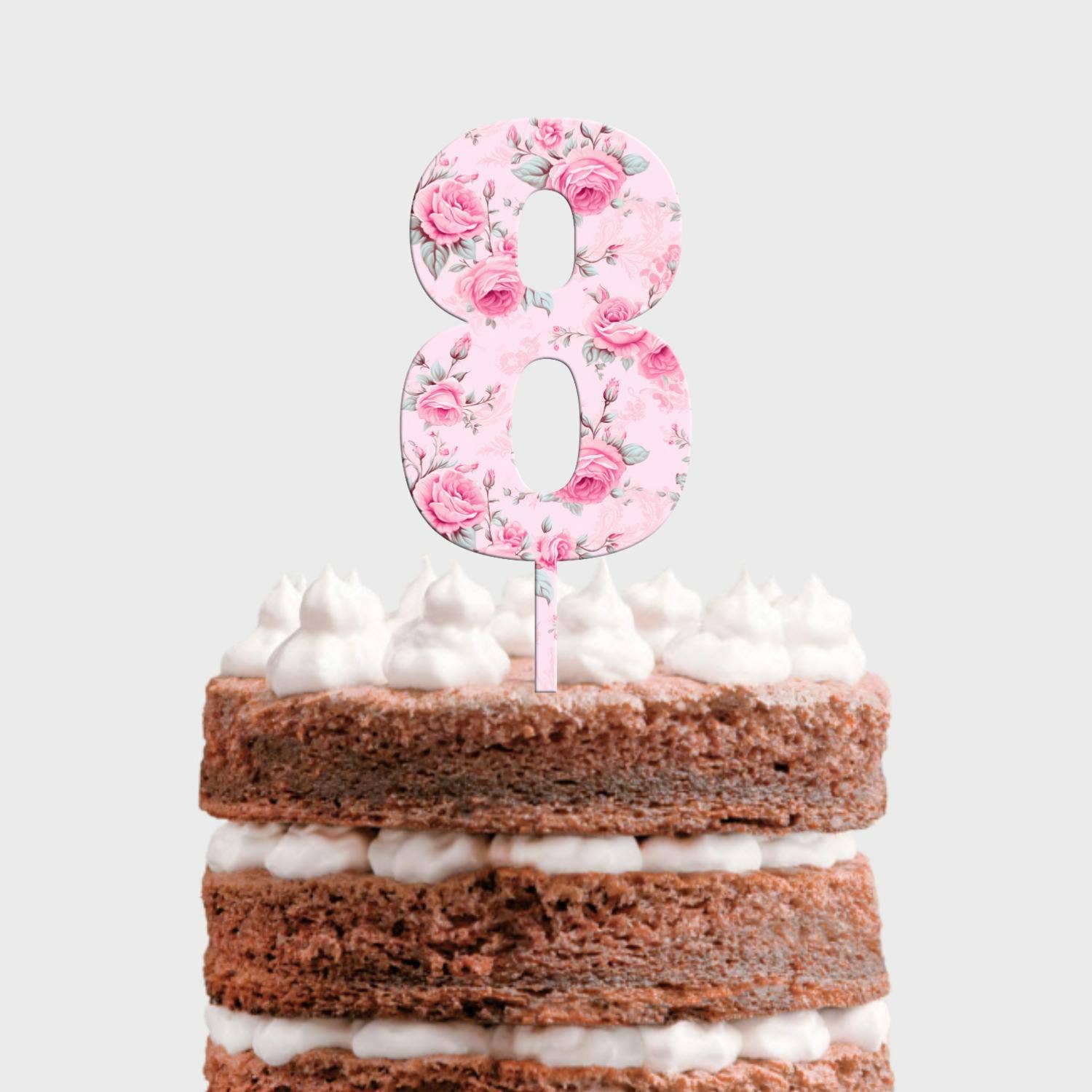 Adorei – wholesale Tårta/Cupcake Topper – Siffror (0–9) shabby rosa MDF tårtdekoration6