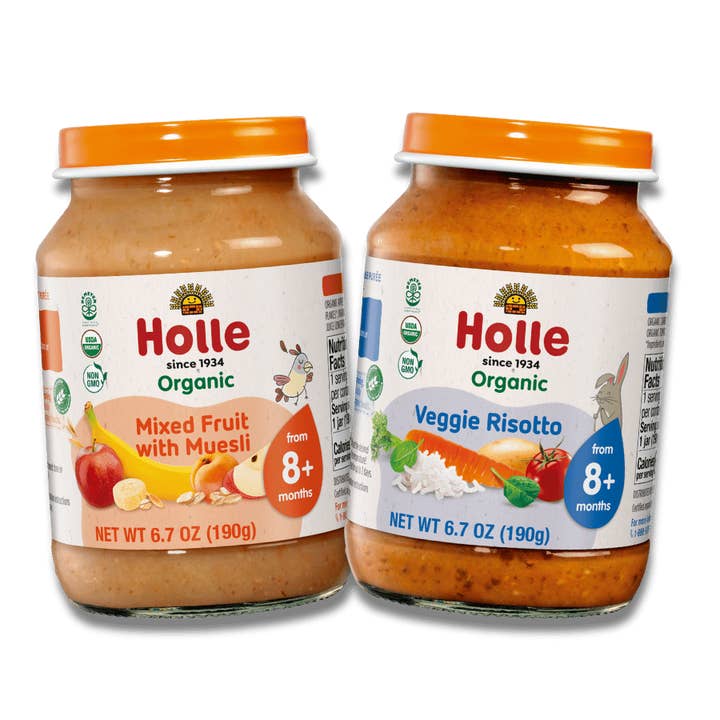 Sweet & Savory Jars Bundle: Mixed Fruit w/ Muesli Jars, Veggie Risotto Jars for wholesale by MOOGCO Silver Nursing Cups