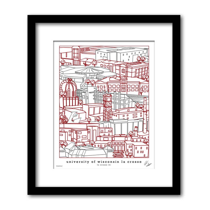 University of Wisconsin La Crosse Campus Artwork for engroshandel hos Townsville Art