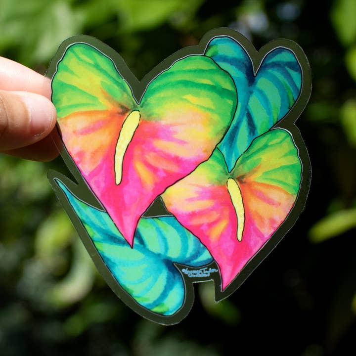 ANTHURIUM BEAUTY CLEAR STICKER - LARGE for wholesale by Lauren Taylor Creations