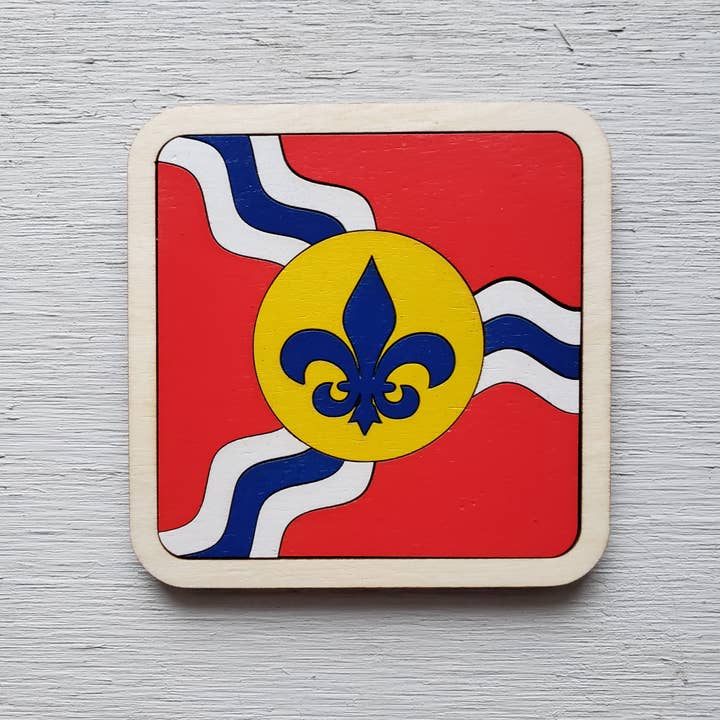 Rose and Peddle - Wholesale Puzzle - Kids - Saint Louis Flag Puzzle Coaster1