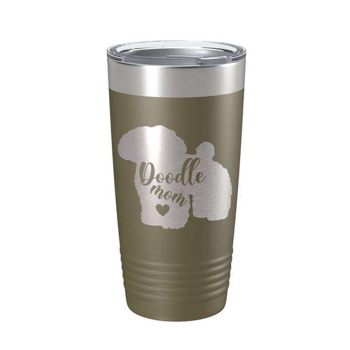 CarveBright - Wholesale Insulated Mug/Tumbler - Doodle Mom Tumbler Dog Travel Mug Gift Insulated Laser Engraved Coffee Cup 20 oz17