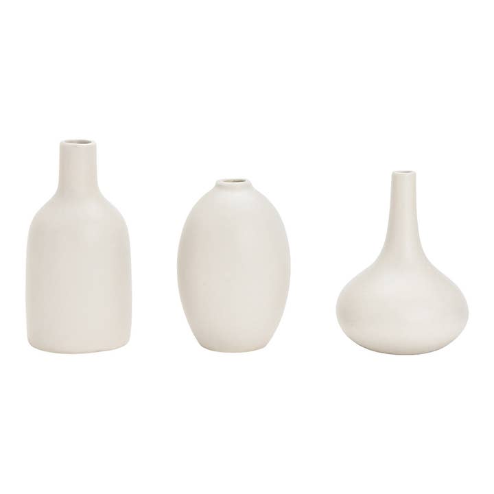 Wurm - Wholesale Vase - Vase set made of ceramic gray 3-piece set, (W/H/D) 9x12x9cm, 7x11x7cm, 7x14x7cm