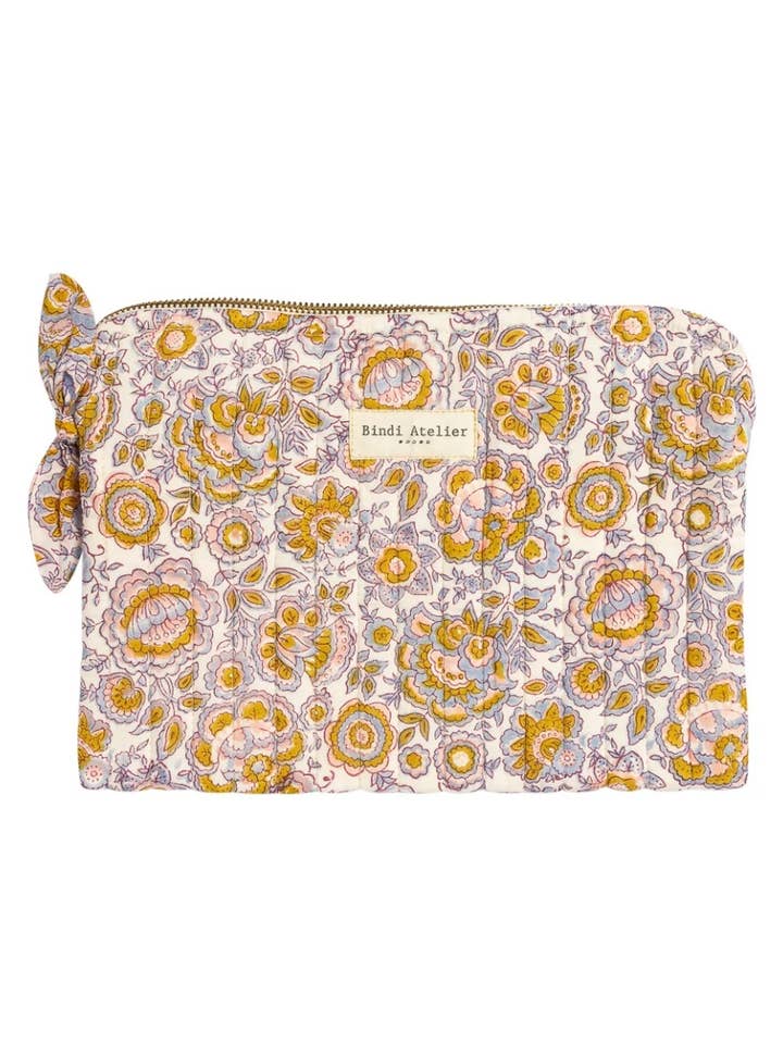 Flat cotton pouch - Garda Bleuet for wholesale by Bindi Atelier