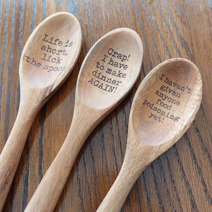 Happy Organized Home - Wholesale Kitchen Spoon - Funny Humor Laser engraved wooden Spoon.