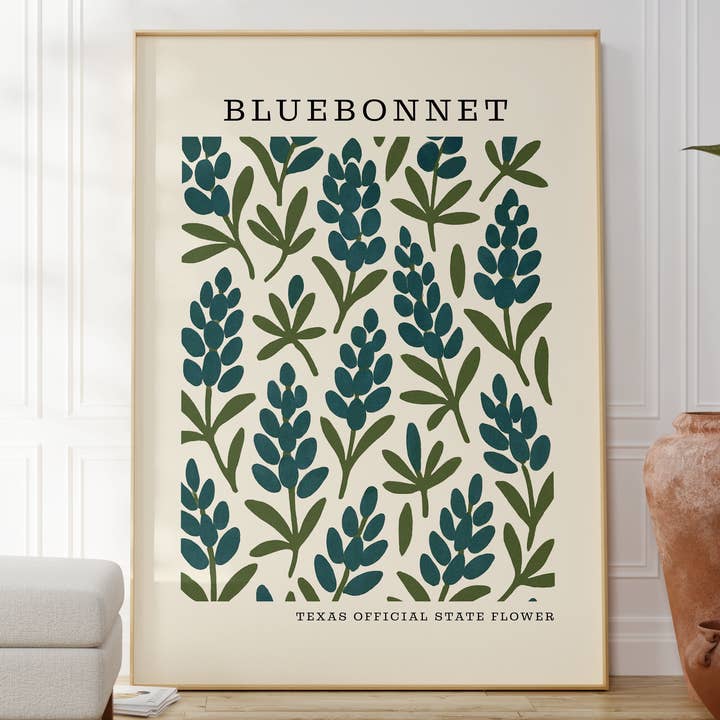 The FlatFile Society - Wholesale Art Print - Texas State Flower Art Print – Bluebonnet