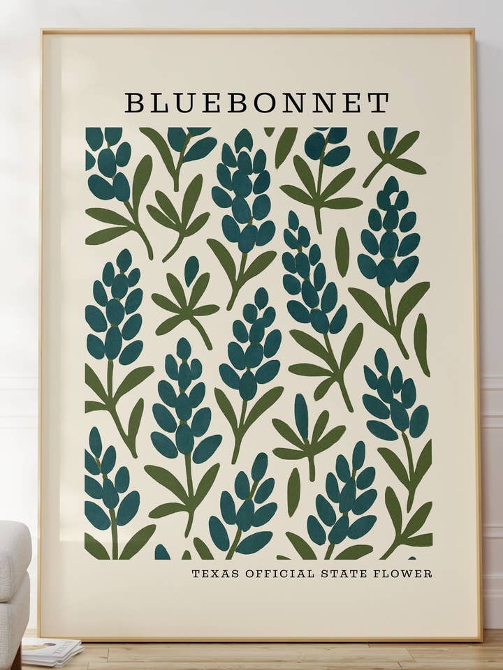 Texas State Flower Art Print – Bluebonnet for wholesale by The FlatFile Society