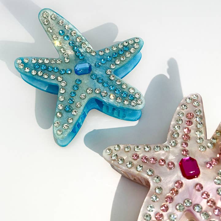 Fermaglio a forma di stella marina con diamanti, Fermaglio per capelli di lusso per la vendita all'ingrosso da parte di TheDivaSoap