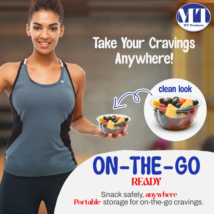 MT Products - Wholesale Food Storage Container - MT Products Clear Plastic Salad Container 16 oz4