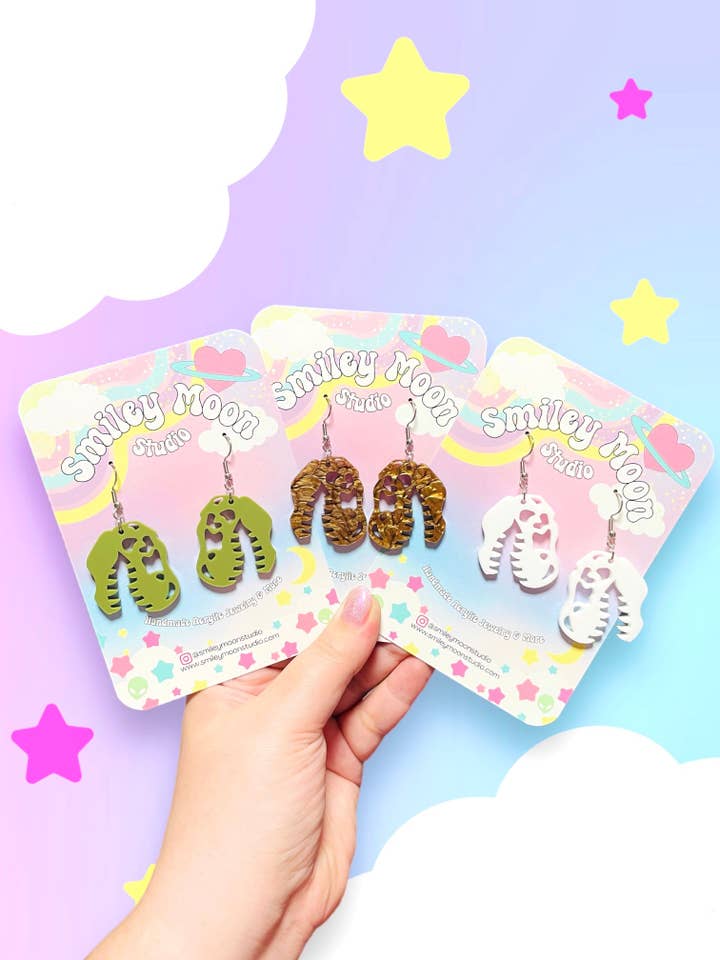 Dino Skull Earrings for wholesale by Smiley Moon Studio