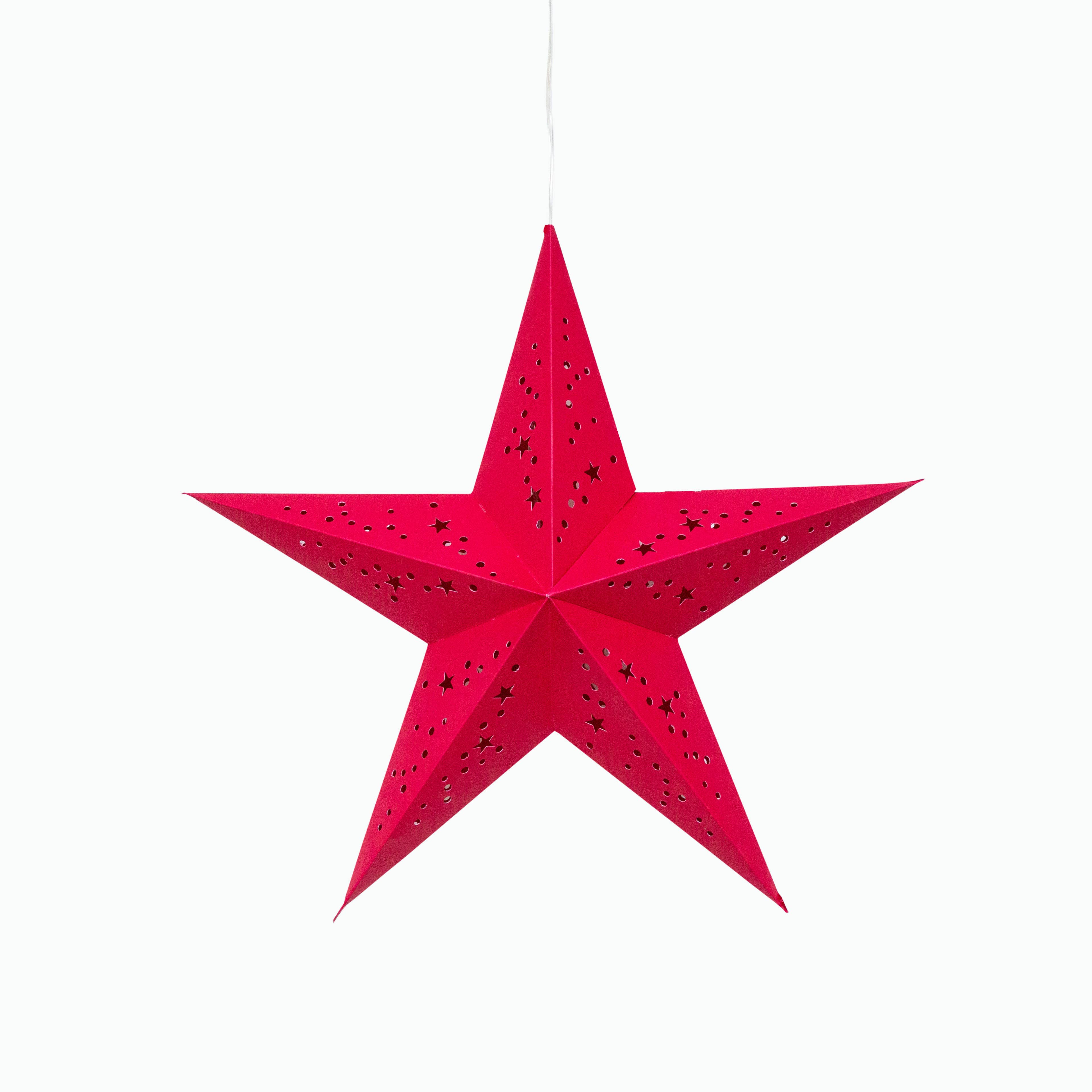 Artschatz LLC – wholesale Paper lantern/lamp – Twinkle Star ~ 5 Pointer, 15", Red Paper Star Lantern Light7