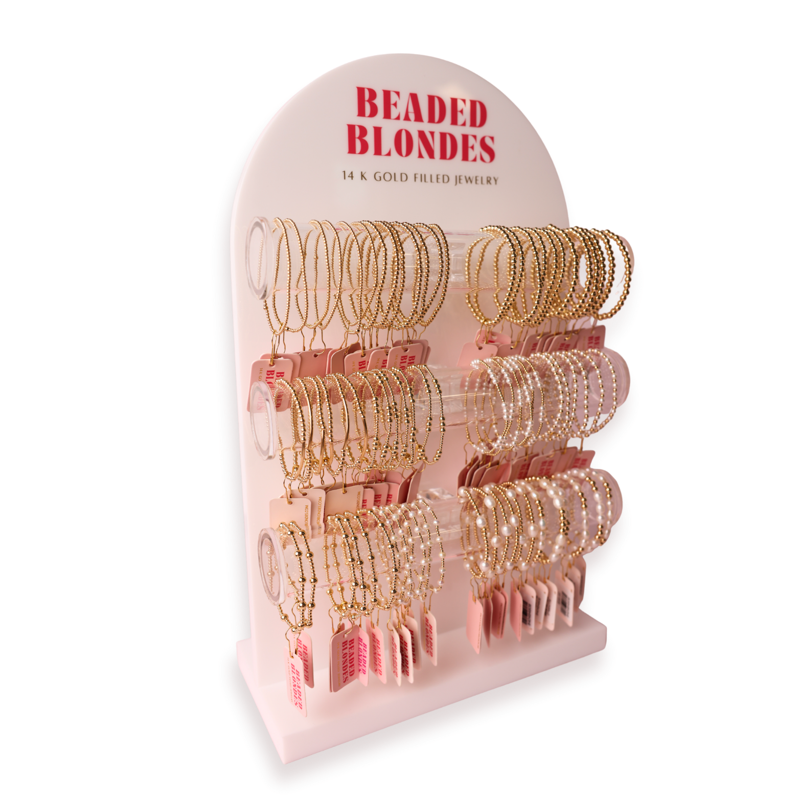 Beaded Blondes - Wholesale Jewelry Stand & Display - 3 Bar One Sided Display3