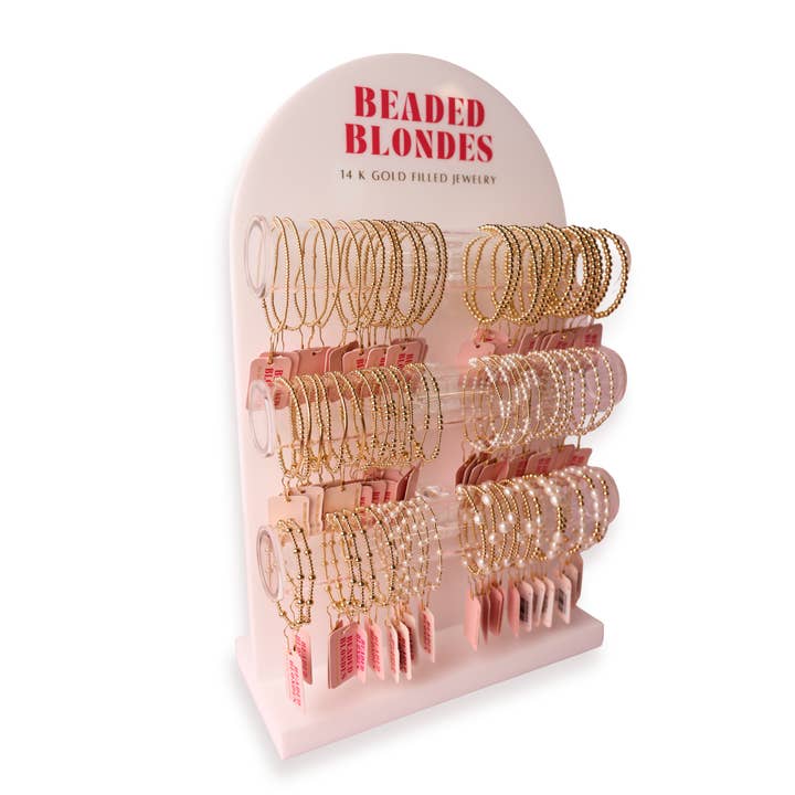 Beaded Blondes - Wholesale Jewelry Stand & Display - 3 Bar One Sided Display3