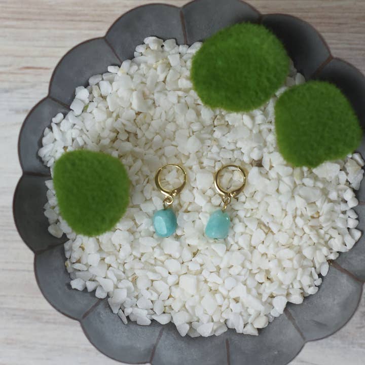 Lauren Lane - Wholesale Dangle Earrings - Bianca Natural Stone Drop Dangle Earrings1