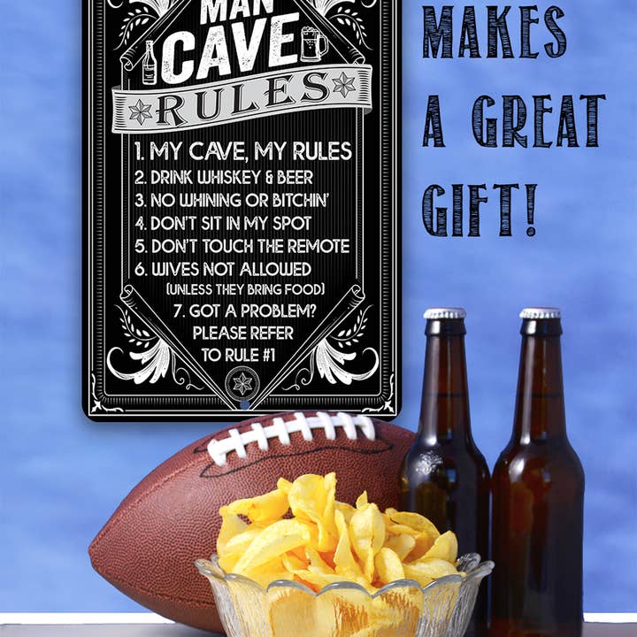 Lone Star Art Metal Signs - Wholesale Sign - Man Cave Rules Metal Sign1