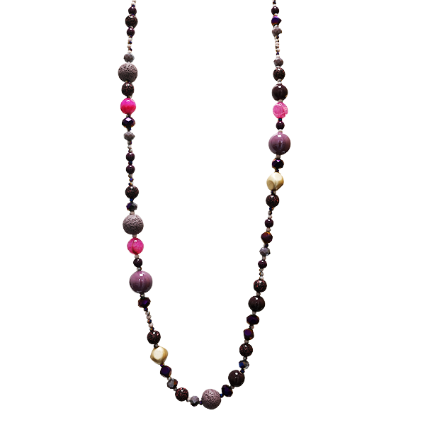 AMORINO SRL - Wholesale Beaded/Pearl Necklace - LONG NECKLACE WITH CRYSTALS AND STONES - HZM24144A2652