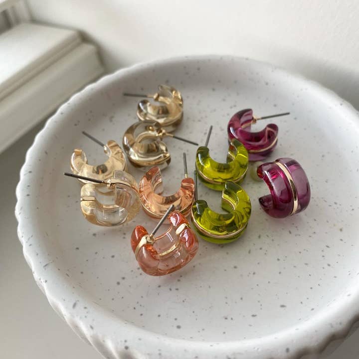 musthavemustget - Wholesale Hoop Earrings - Gold Standard See-Through Mini Hoop Earrings4