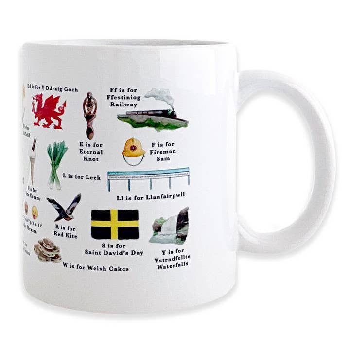 Yeti Cards & Gifts - Wholesale Coffee Mug - A Very Welsh Alphabet Mug